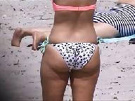 candid spanish milf ass in micro bikini at beach 46