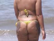 candid spanish milf ass in micro bikini at beach 46