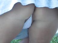 Voyeur 11 upskirt in the garden, Caught accidently (MrNo)